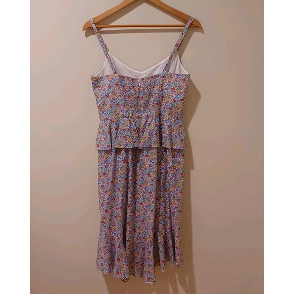 J. Crew Liberty Floral Fabric Sosi Ruffle 100% Cotton Sleeveless Dress Size 10 - Picture 5 of 10